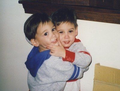 Co-founder Anthony Macleod and his twin brother with autism, Nick