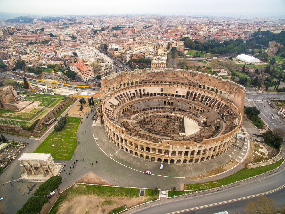 the inside of the colosseum