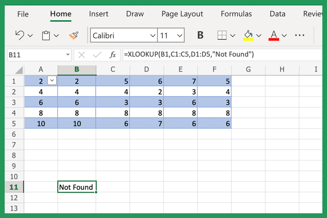 Adding custom error message to XLOOKUP formula