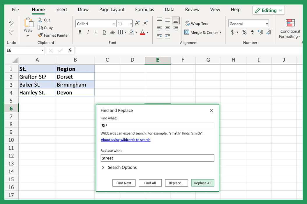 Find and Replace Question Mark/Asterisk in Excel
