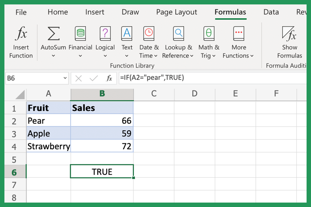 Screenshot showing True/False is not case sensitive