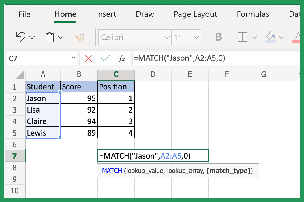 match example