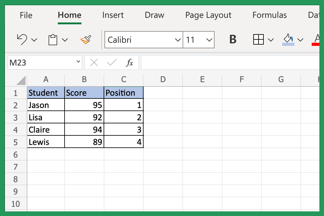 index match data