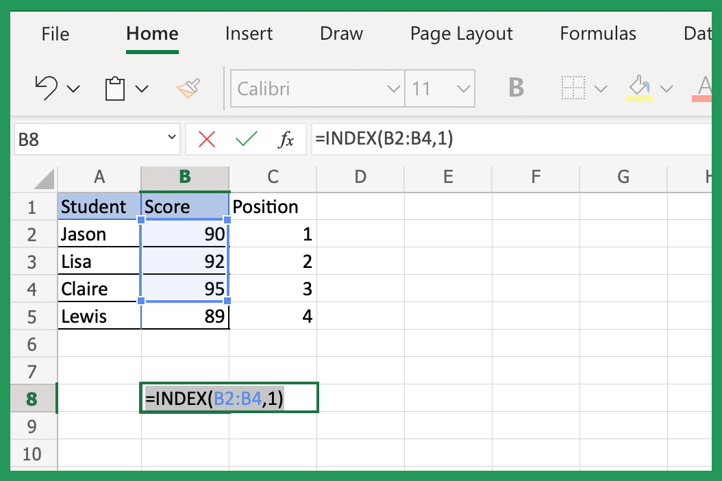 Index Match example