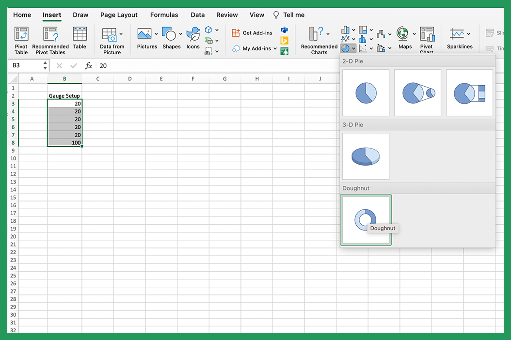 Create doughnut chart