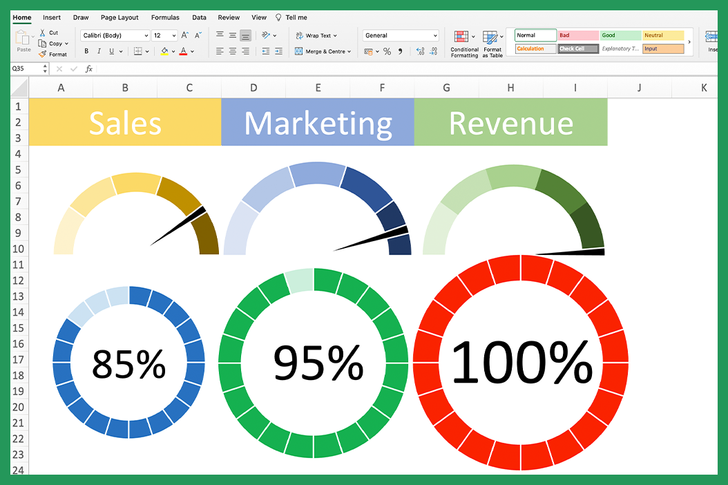 How To Make A Gauge Chart In Excel (Windows + Mac)