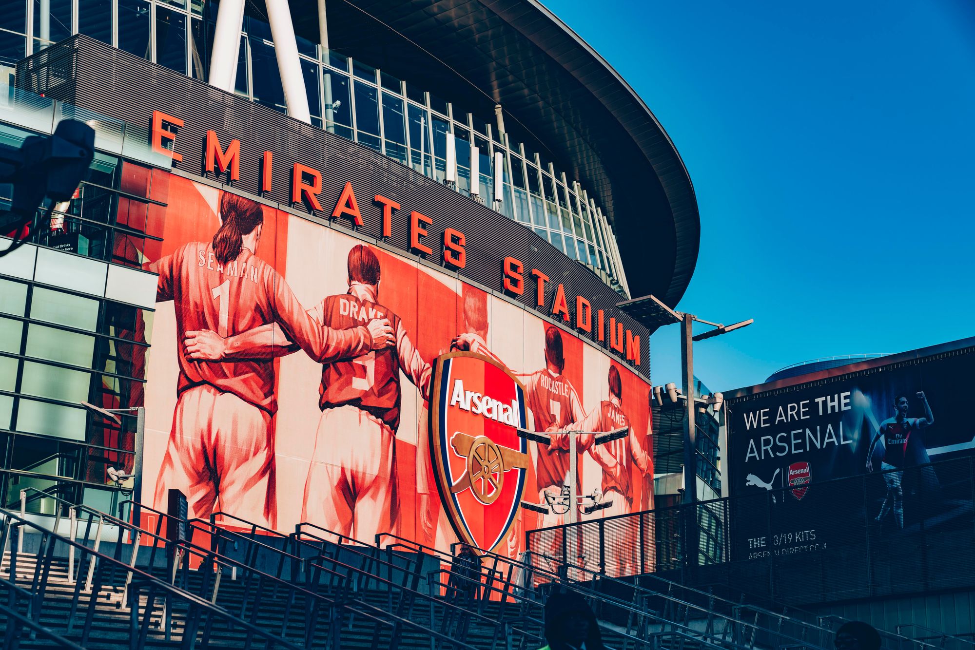 Outside view of arsenal emirates stadium