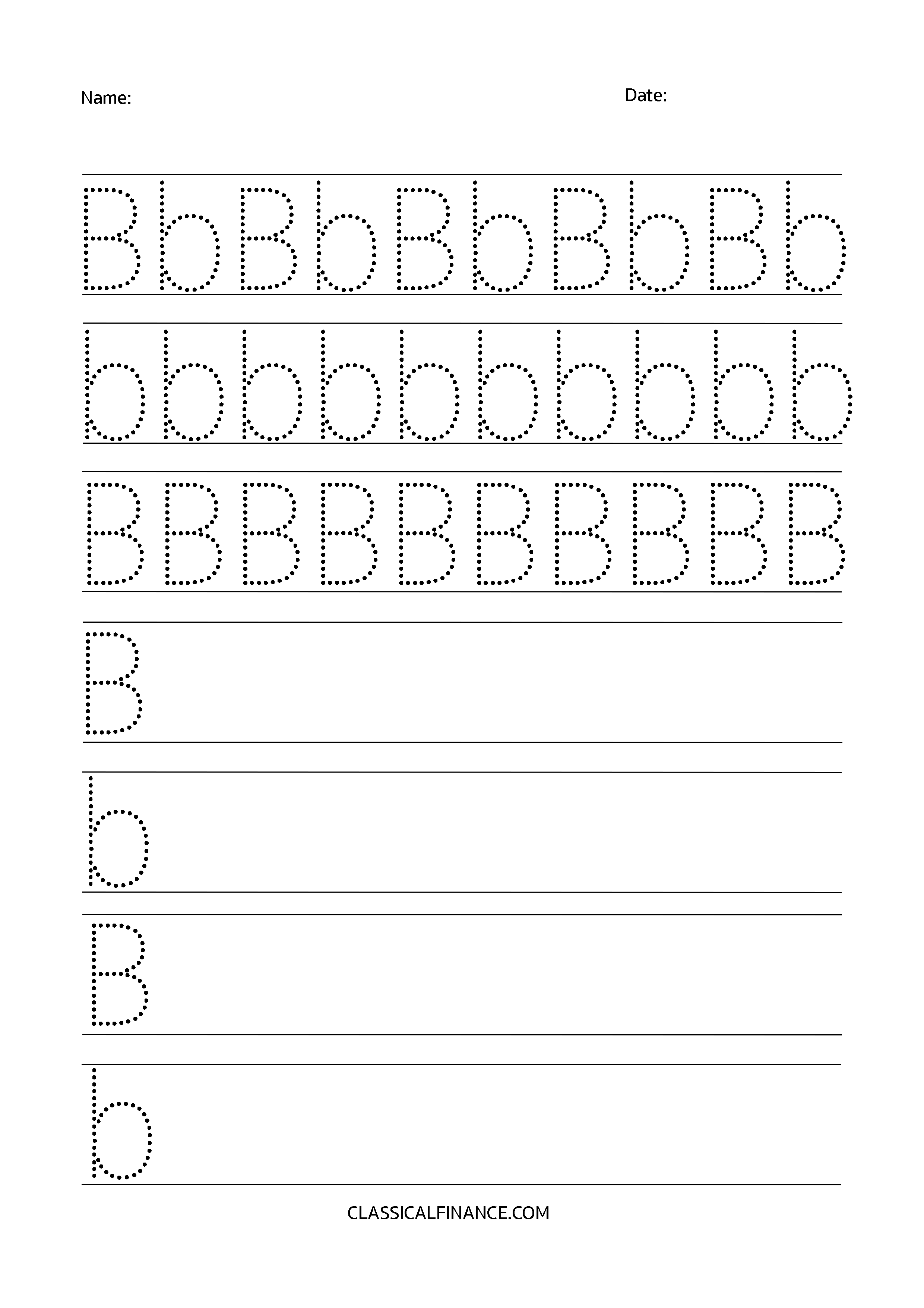 Letter B Worksheets Trace Draw Learn