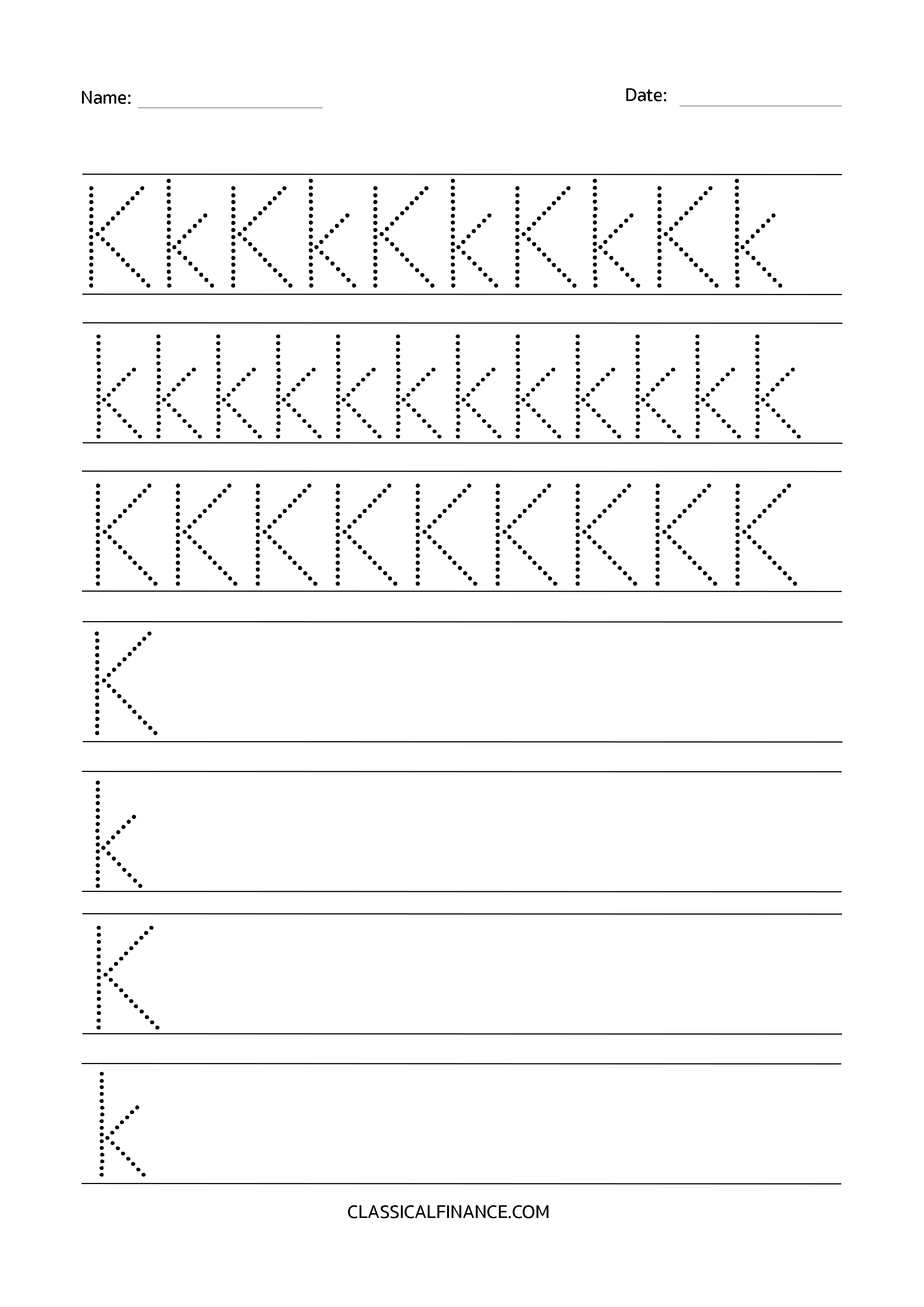 letter k worksheet 1