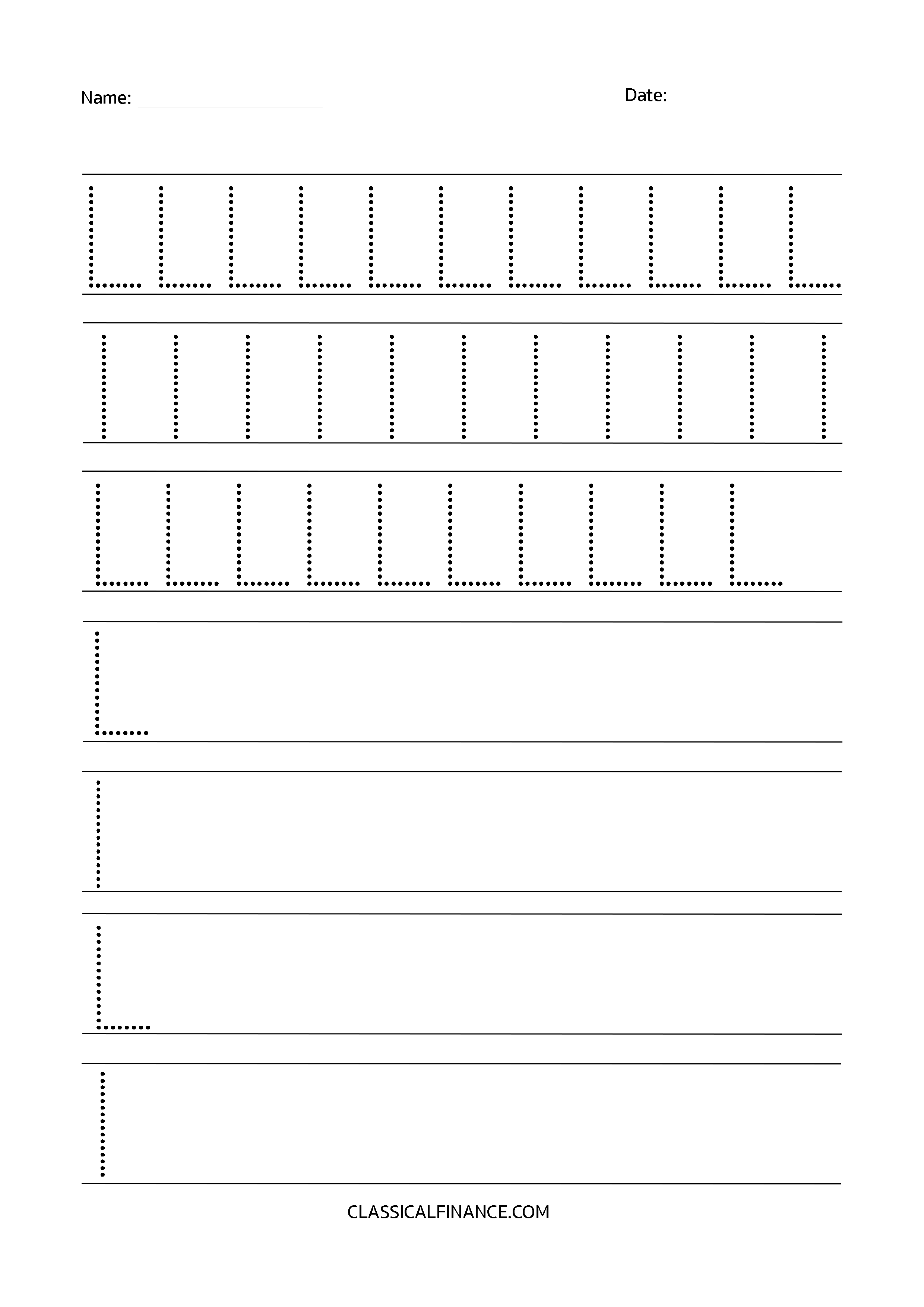 Letter L Worksheet 1