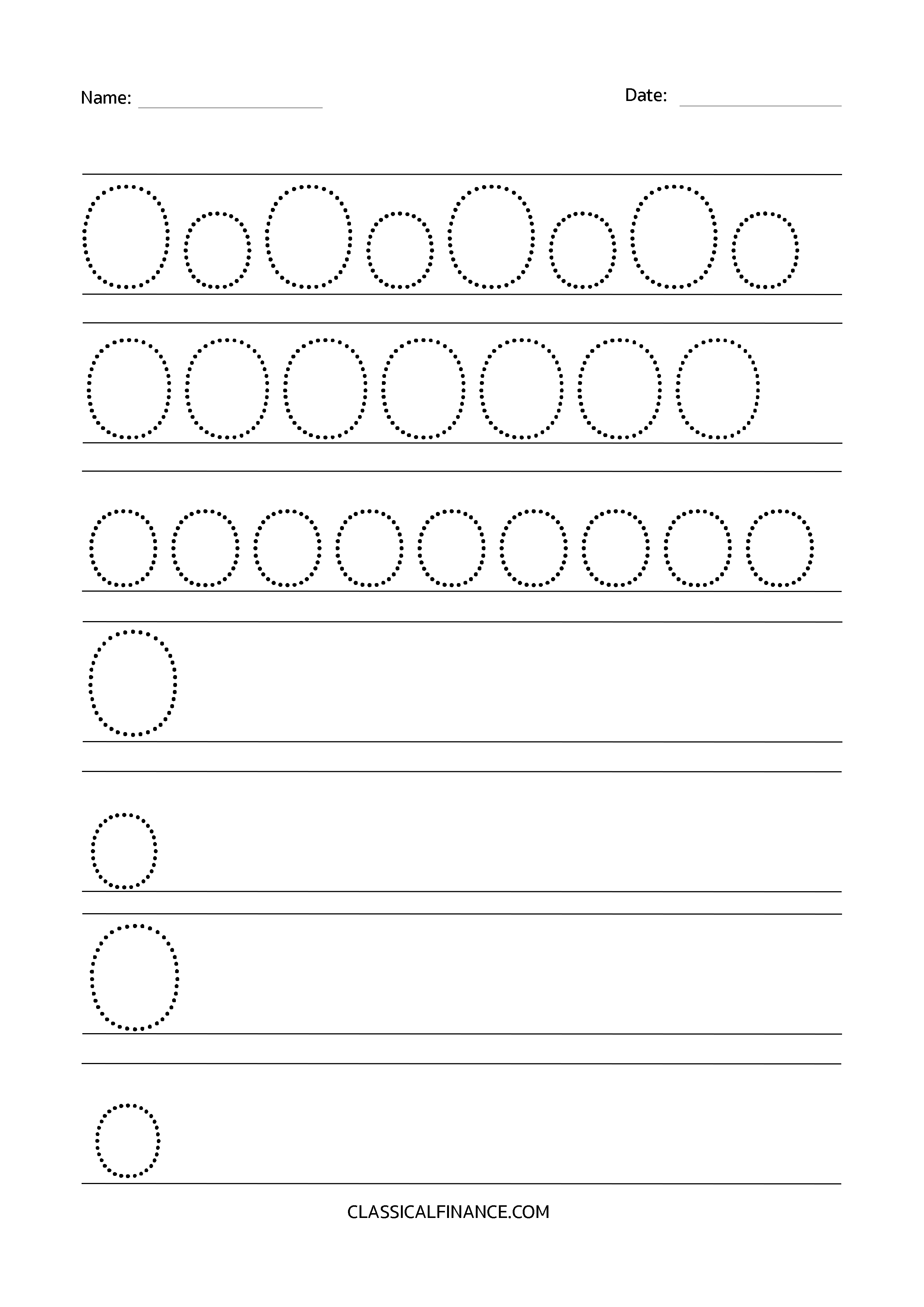 Letter O Worksheet 1