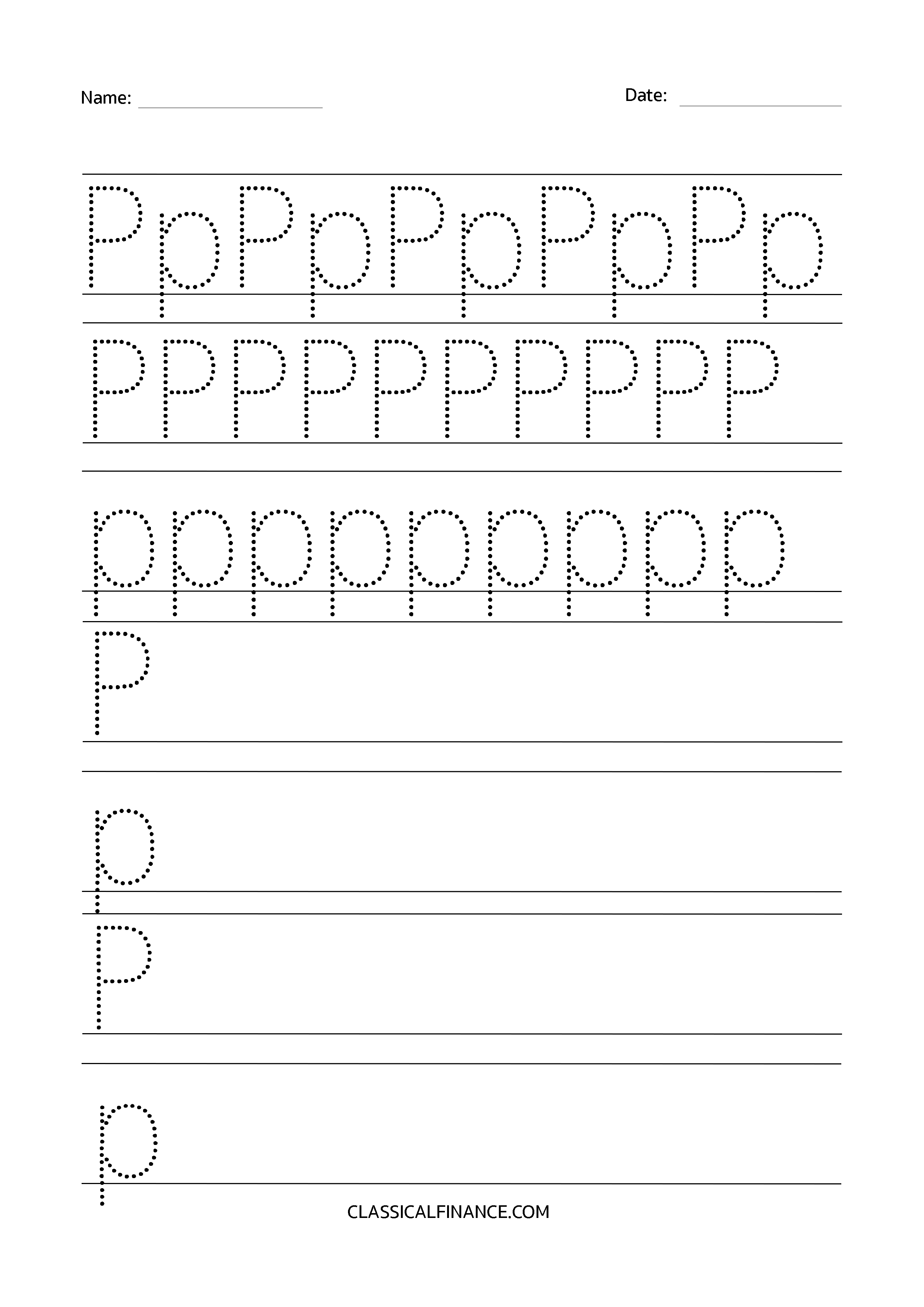 Letter P Worksheet 1