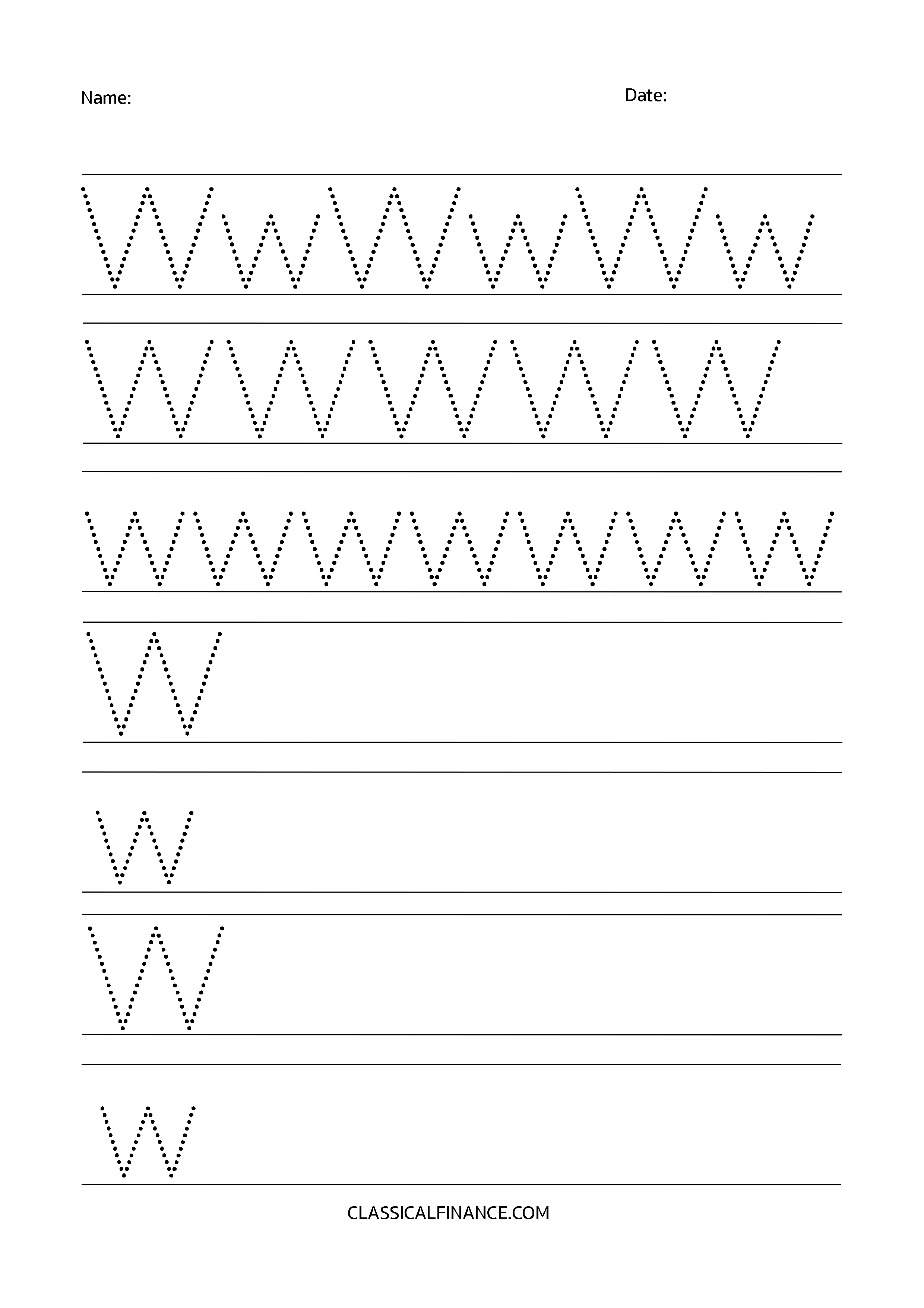 Letter W Worksheet 1