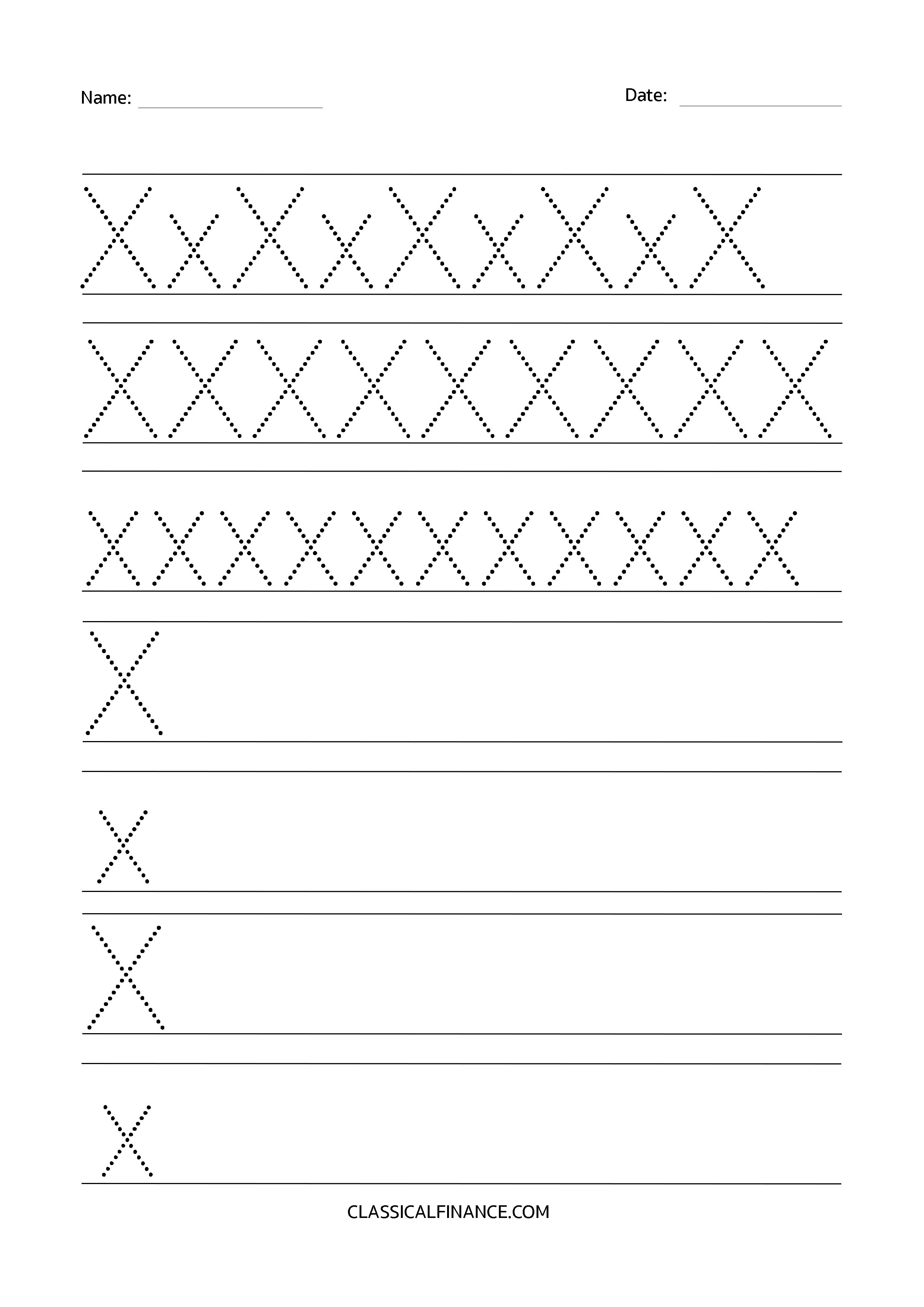 Letter X Worksheet 1