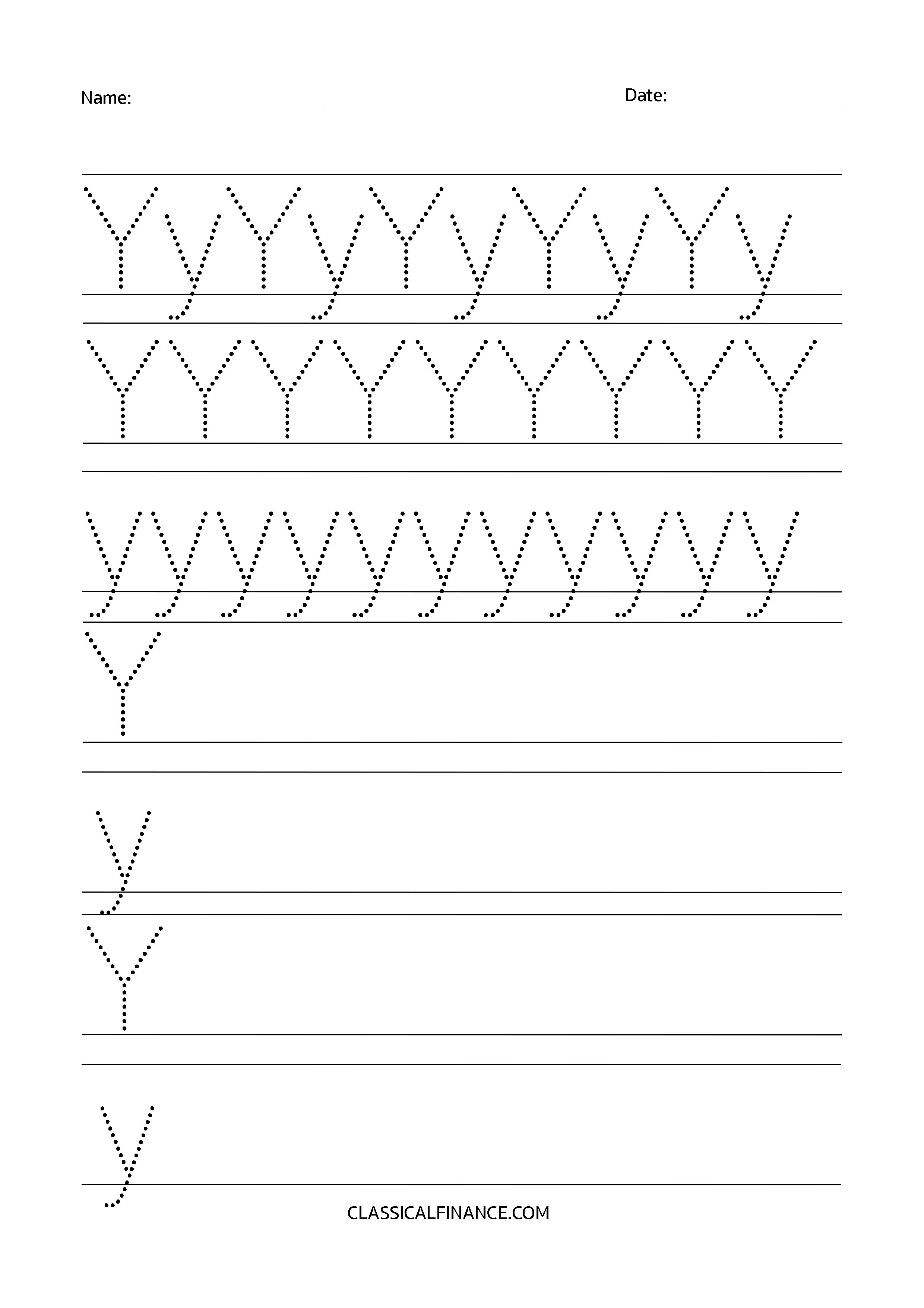 Letter Y Worksheet 1