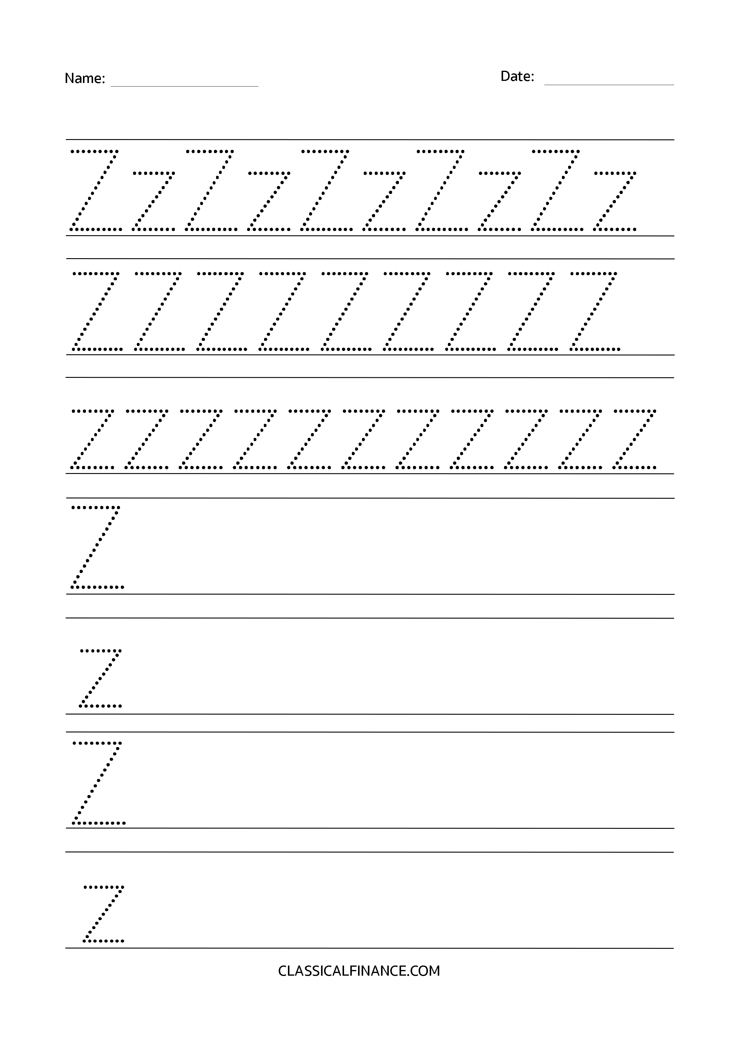 Letter Z Worksheet 1