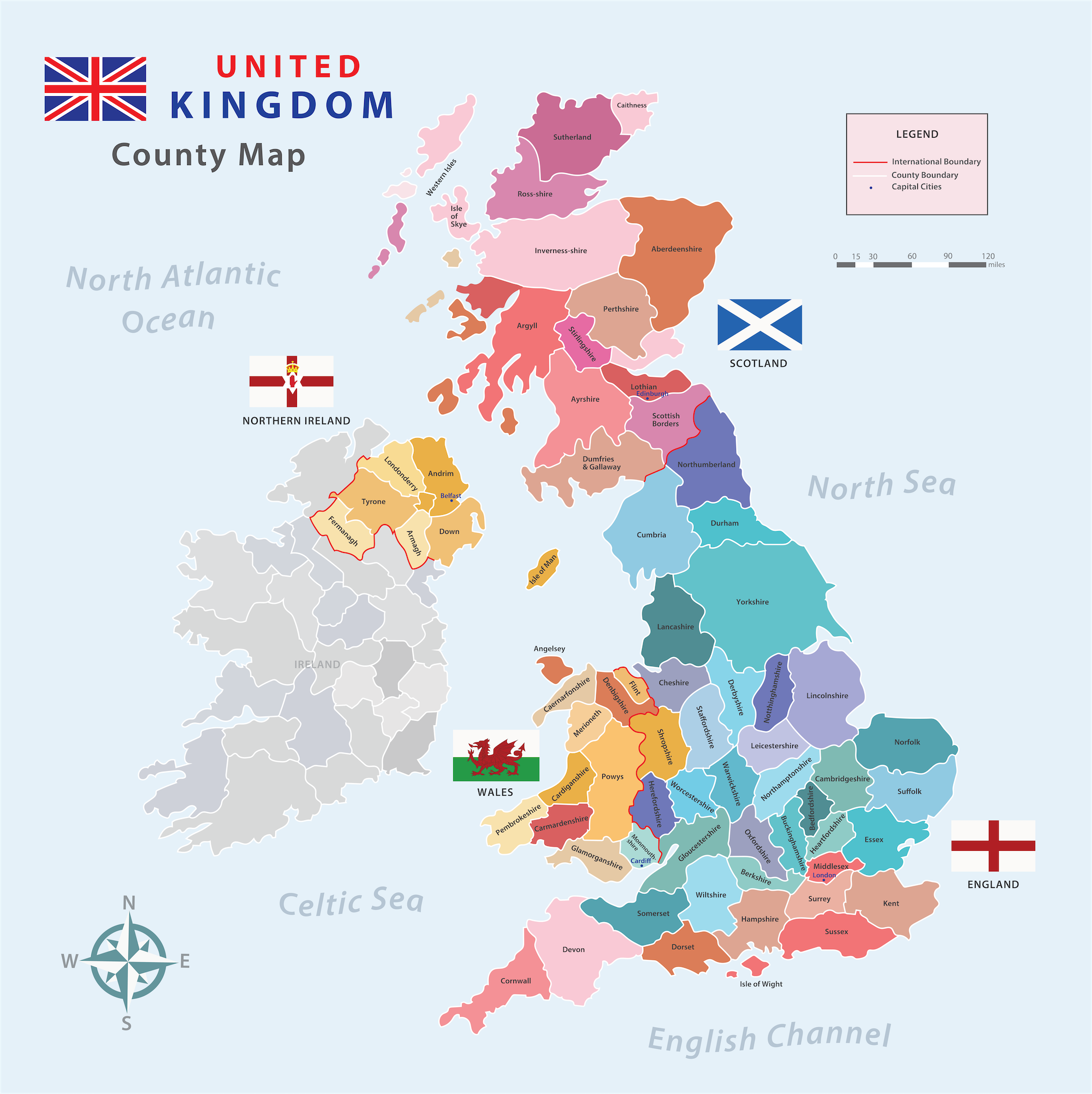 Uk Counties Map Printable