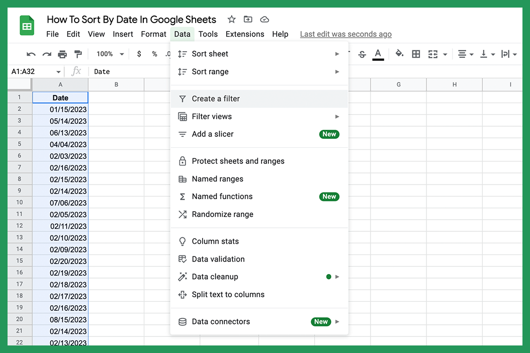 Create A Filter To Sort Dates