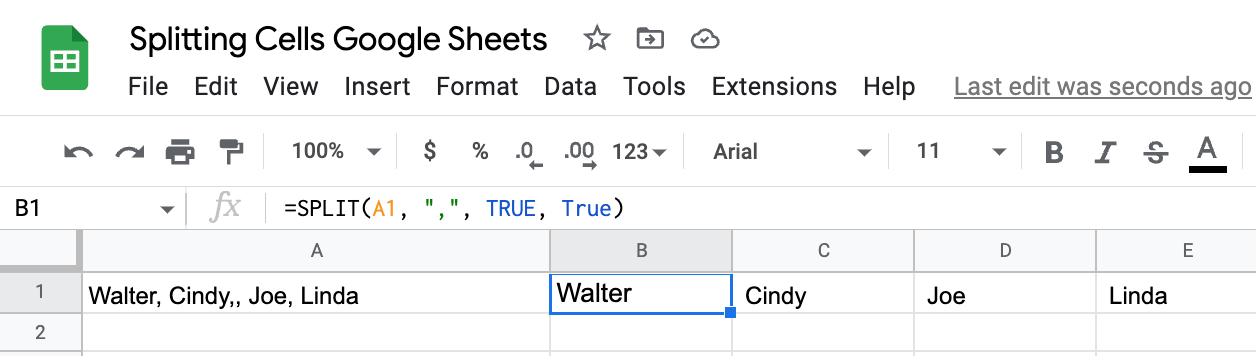 split function example