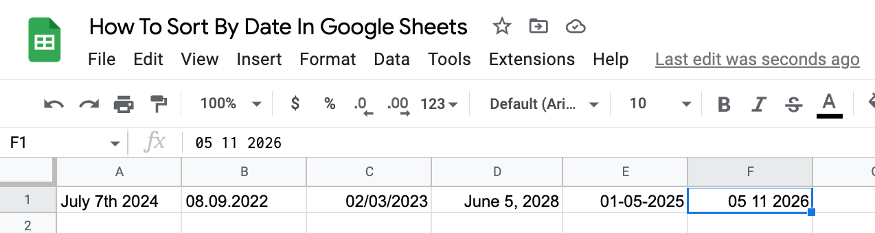 Dates in Google Sheets