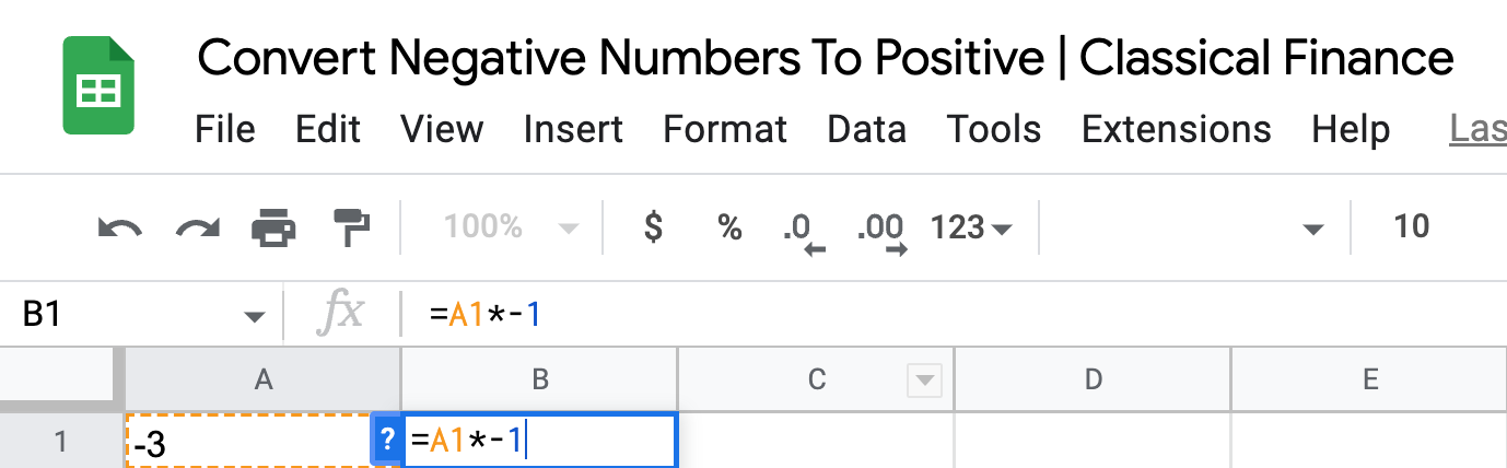 Multiplying a number by -1