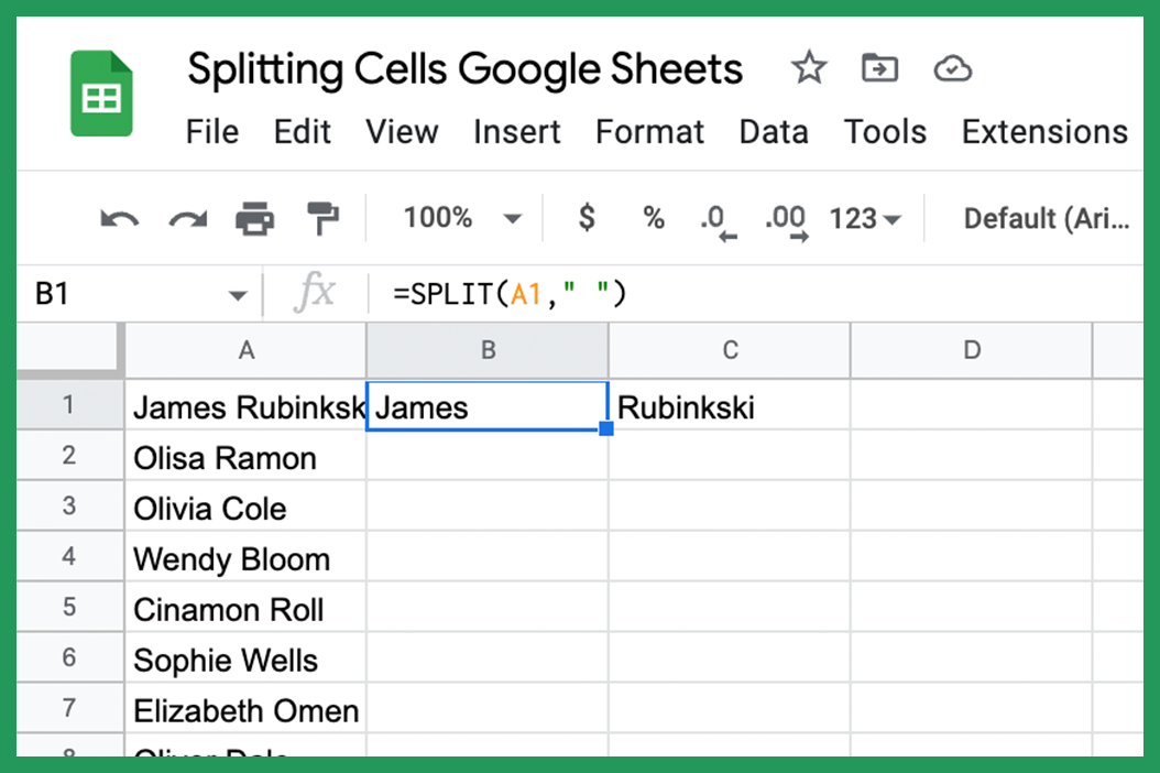 image showing how to use the split function