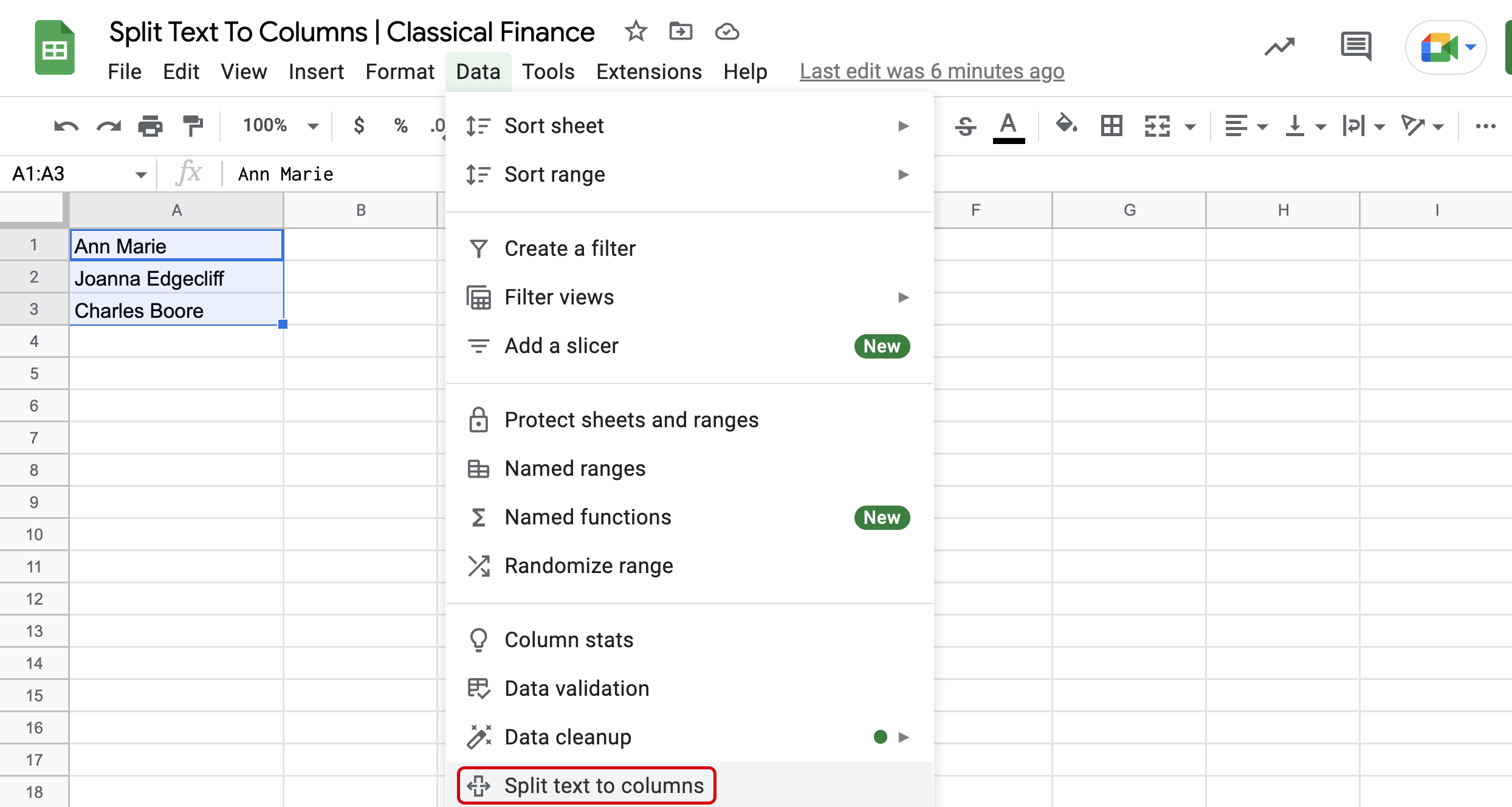 How To Split First And Last Names In Google Sheets