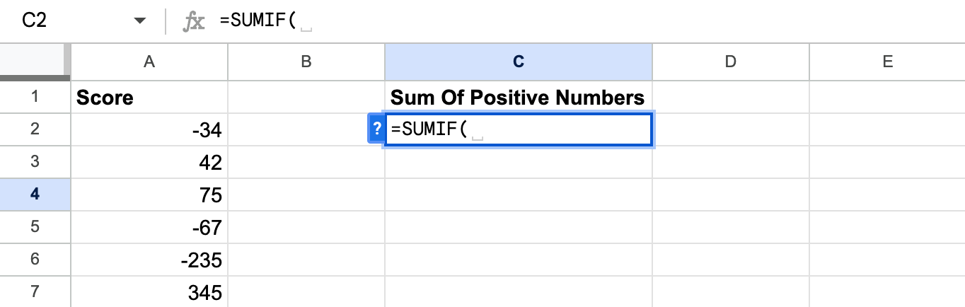 Blank SUMIF function