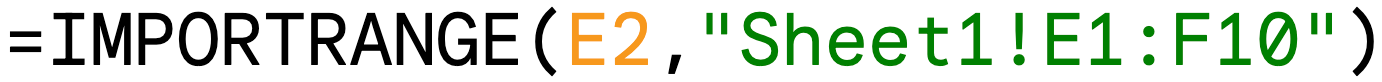 Filtering for columns E and F importrange