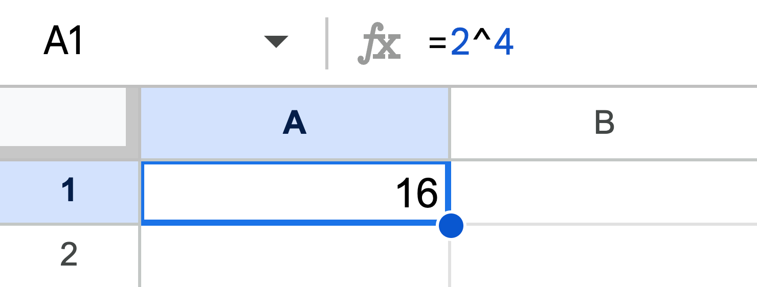 How To Use Exponents In Google Sheets