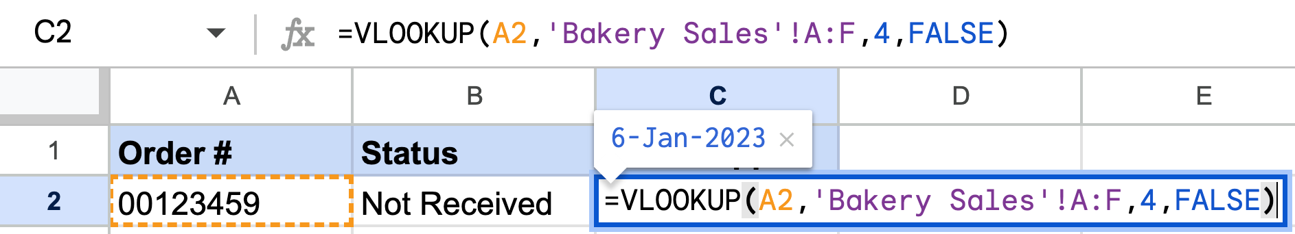 VLOOKUP example