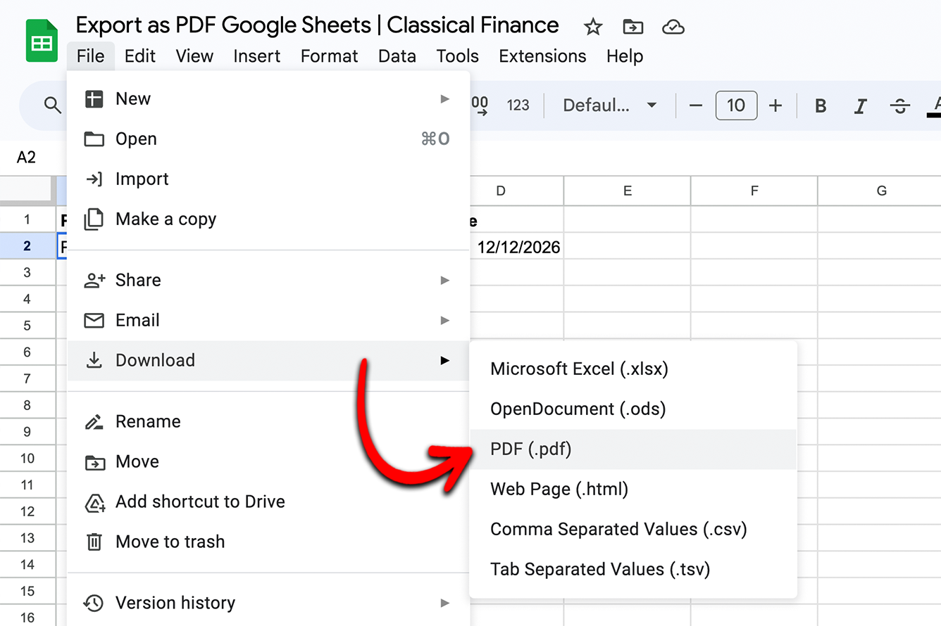 Export Google Sheets To PDF