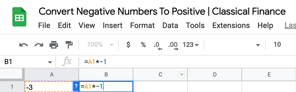 Convert A Negative Number To A Positive | Classical Finance
