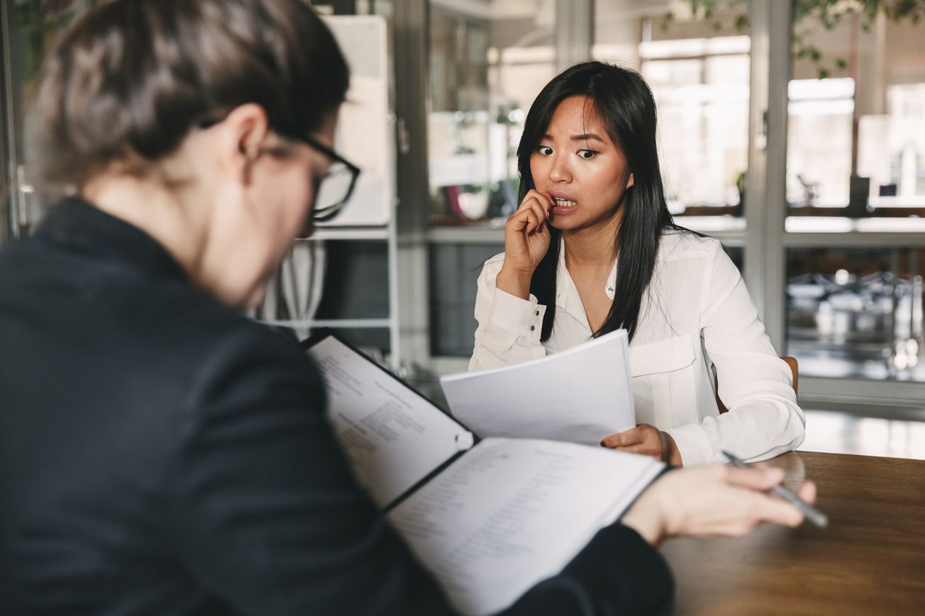nervous in job interview