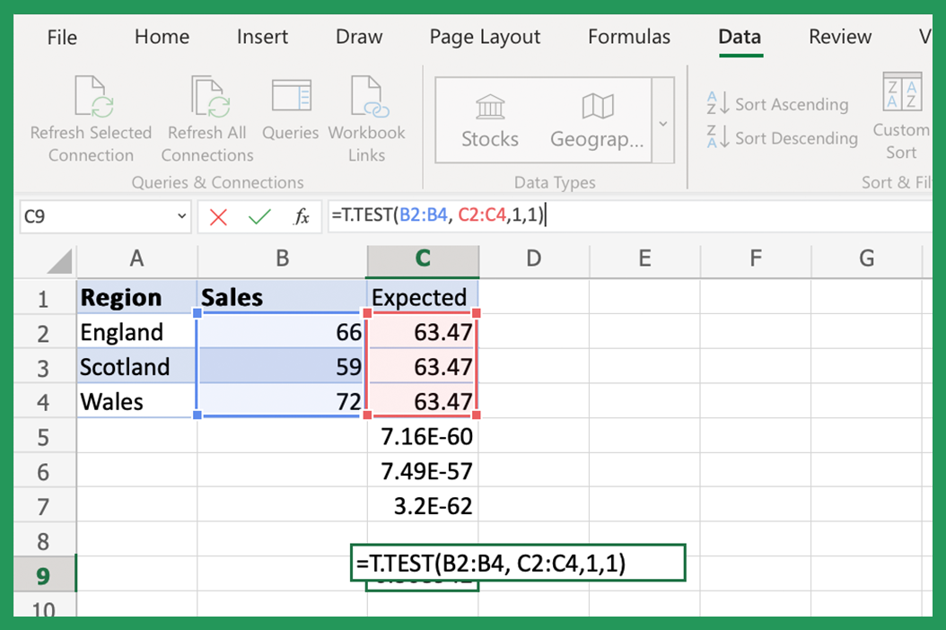 how to find p value from t statistic in excel