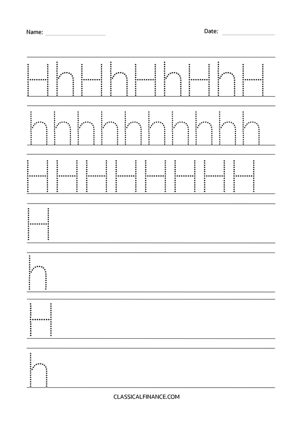 Letter H Worksheets Trace, Draw, Learn
